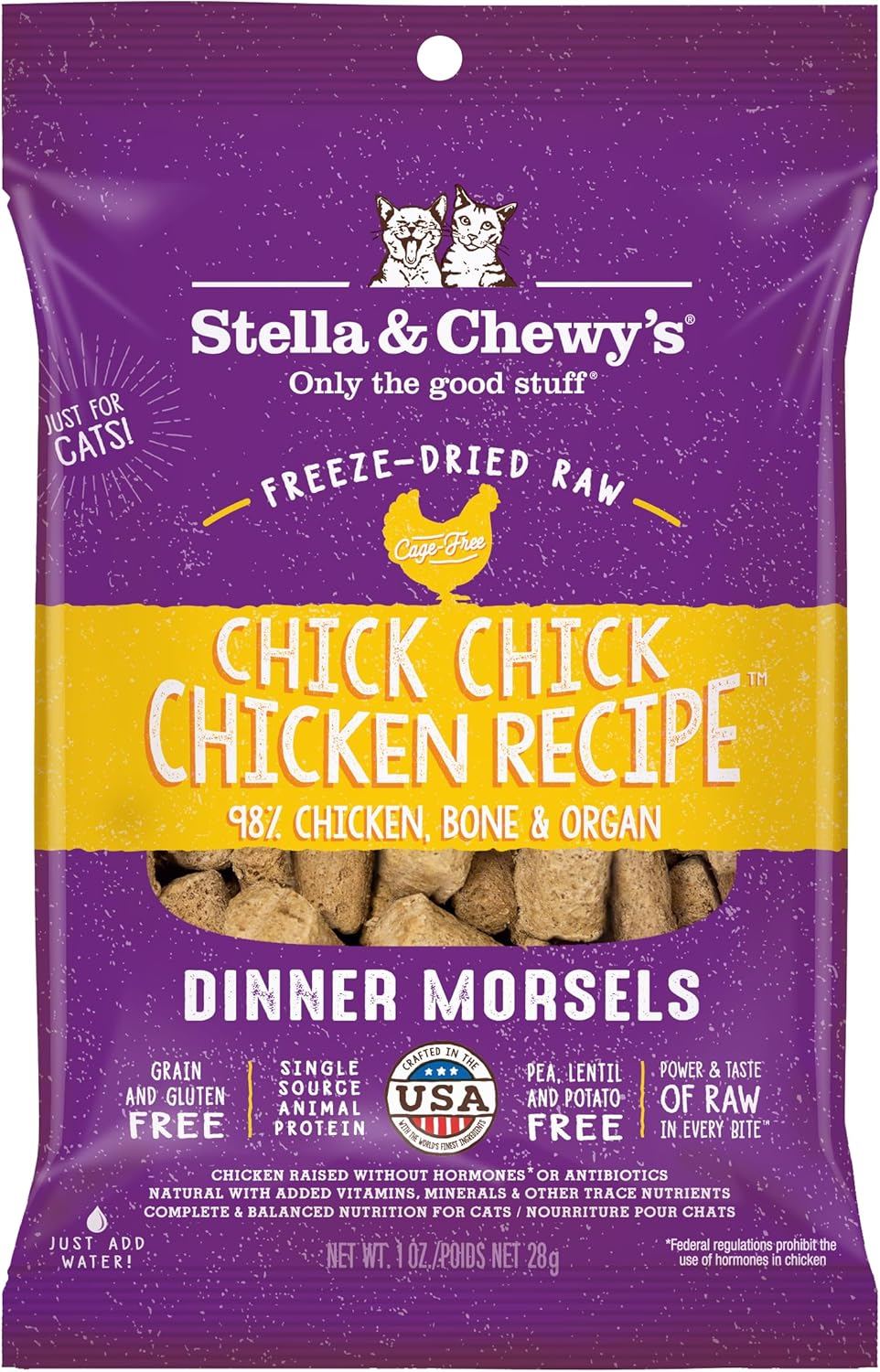 Stella Chewy Freeze Dried Raw Cat Food Morsels Grain Free High Protein
