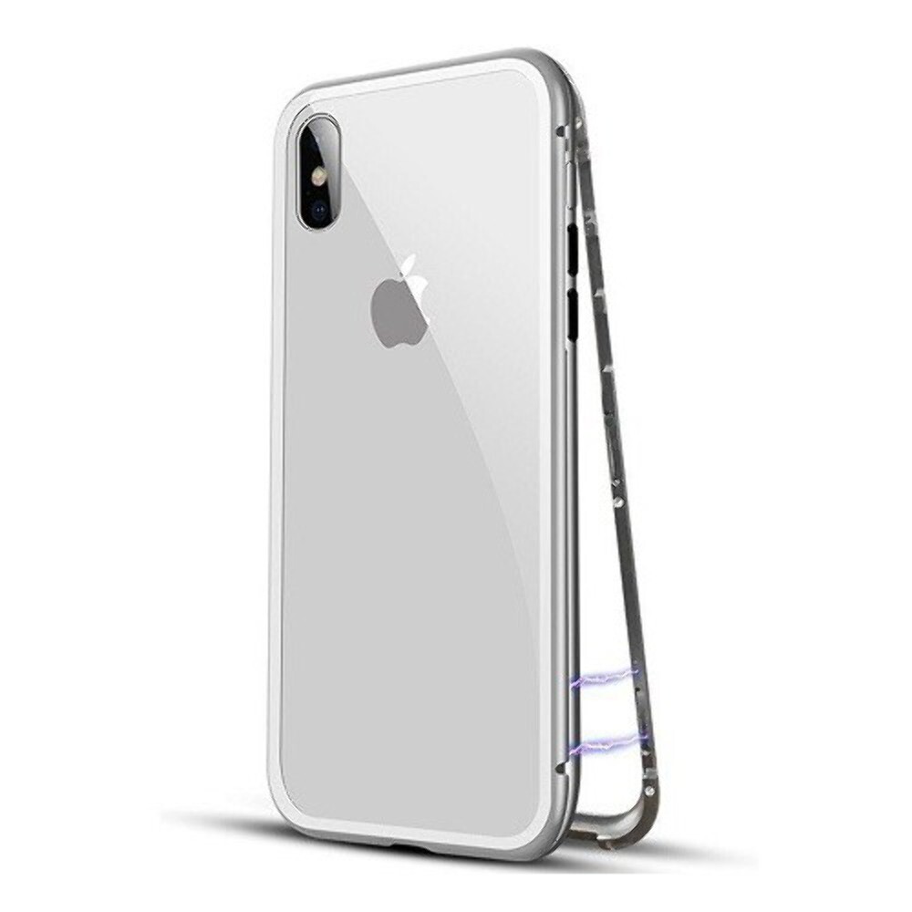 Transparent Metal Magnetic Absorption Case Cover for iPhone XR