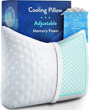 SelectSoma Cooling Curved Memory Foam Side Sleeper Bed Pillow Honeycomb Gel Quee