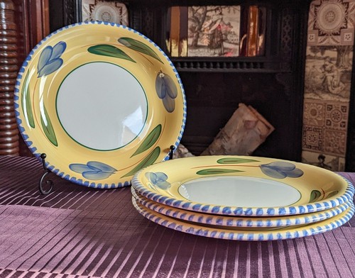 Maxam Hand Painted Made in Italy La Primula Dinner Plate Set of 4 - Picture 3 of 24