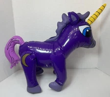 Vintage Rinco 1998 Purple Unicorn w/ Moon Inflatable Blow Up Carnival Fair Prize