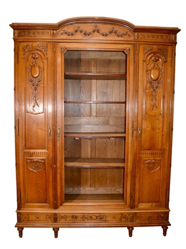 elegante libreria stile Luigi Filippo epoca primi '900 in noce massello - Foto 2 di 22