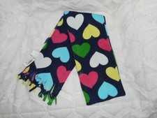 OLD NAVY NAVY BLUE  HEART POLAR FLEECE WINTER FRINGED SCARF GIRL'S 6" X 30" NEW