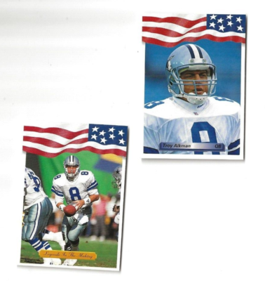 Troy Aikman 1992 AW Sports lot of 2 -# 10 & 130 / Dallas Cowboys