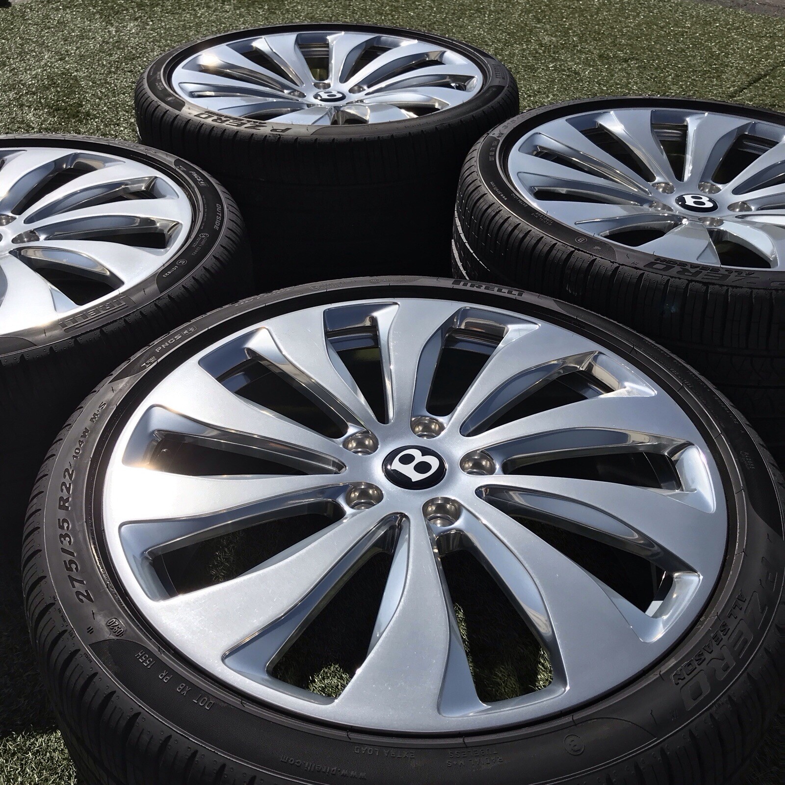 22 BENTLEY CONTINENTAL RIMS TIRES POLISHED SET OEM GENUINE 3SE601025AB GT GTC