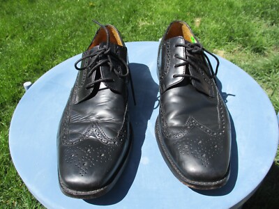 Cole Haan Mens Dress Shoes Black Leather Oxford Wingtip Lace Up Preppy 9.5 M Cole Haan Mens Dress Shoes Black Leather Oxford Wingtip Lace  main image 4