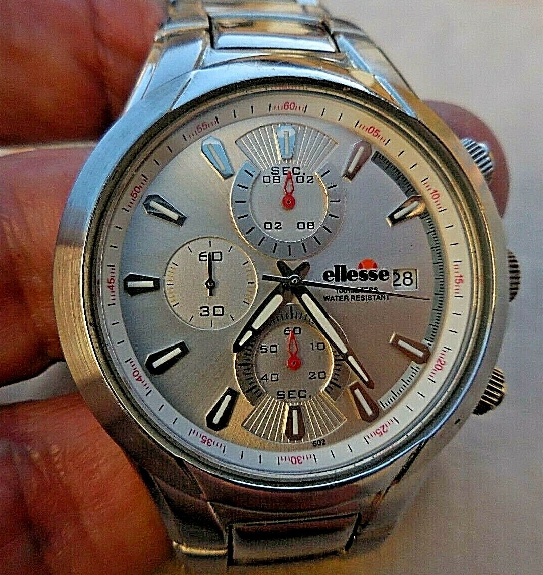 Chronographe Ellesse 502 vintage montre de collection mixte en très bon état