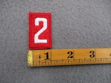 Boy Scouts of America BSA Red White Troop Number  2 Two Patch S9/