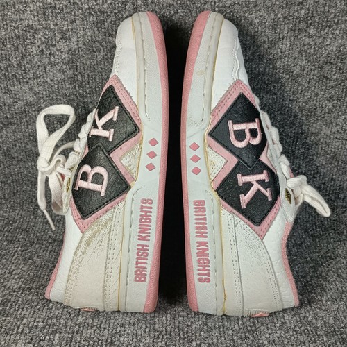 Tenis Vintage Caballeros Británicos Doble Diamante Mujer Talla 7 Blanco Leer - Imagen 6 de 11