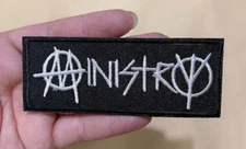 MINISTRY - INDUSTRIAL ROCK BAND - EMBROIDERED IRON-ON/SEW-ON PATCH