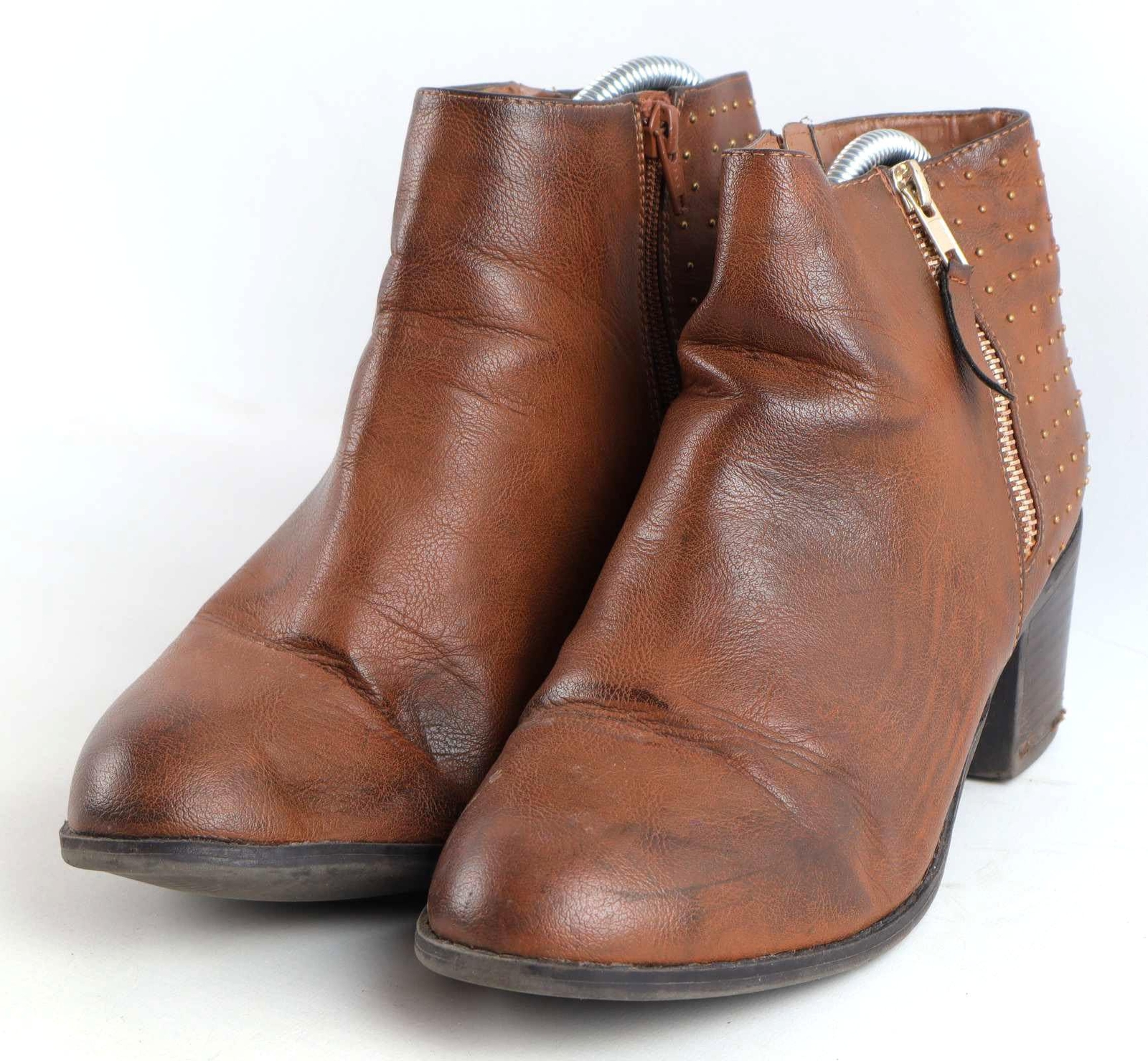 office brown ankle boots