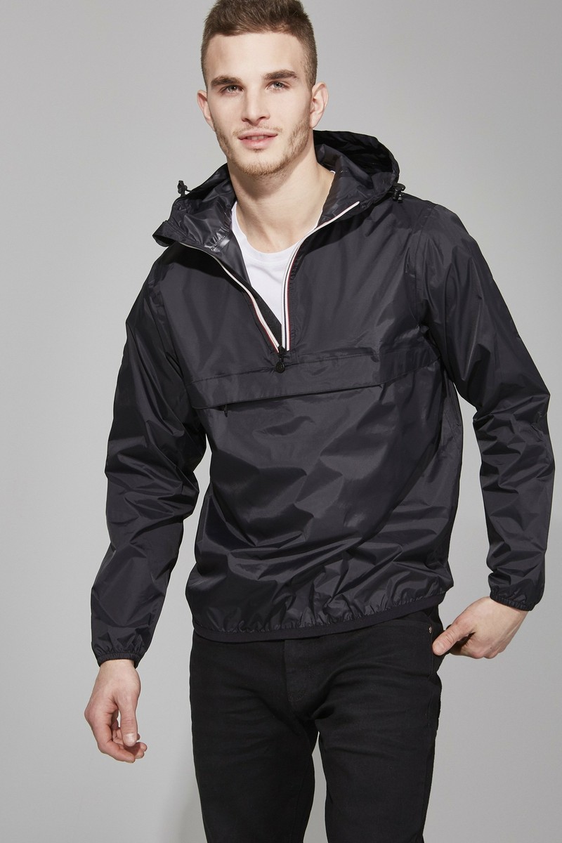 【ARULLE】inner cotton light jacket Alex - Black Quarter Zip Packable Light Rain Jacket | eBay