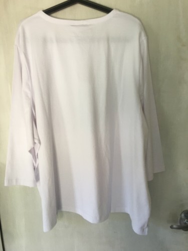 VICTORIA HILL size 30 3/4 SLEEVE WHITE CREW NECK TEE - Picture 2 of 5
