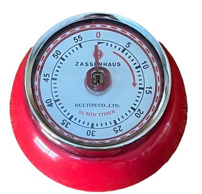 Zassenhaus Retro Magnetic Kitchen Timer Mechanical Cooking Timer Red Works!