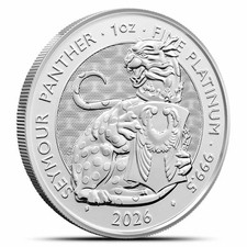 2026 1 oz British Platinum Tudor Beasts Seymour Panther Coin (BU) 2169.10 per troy oz