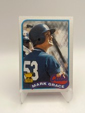 1989 Topps Baseball Chicago Cubs Mark Grace Gold Cup Rookie Card #465. rookie card picture