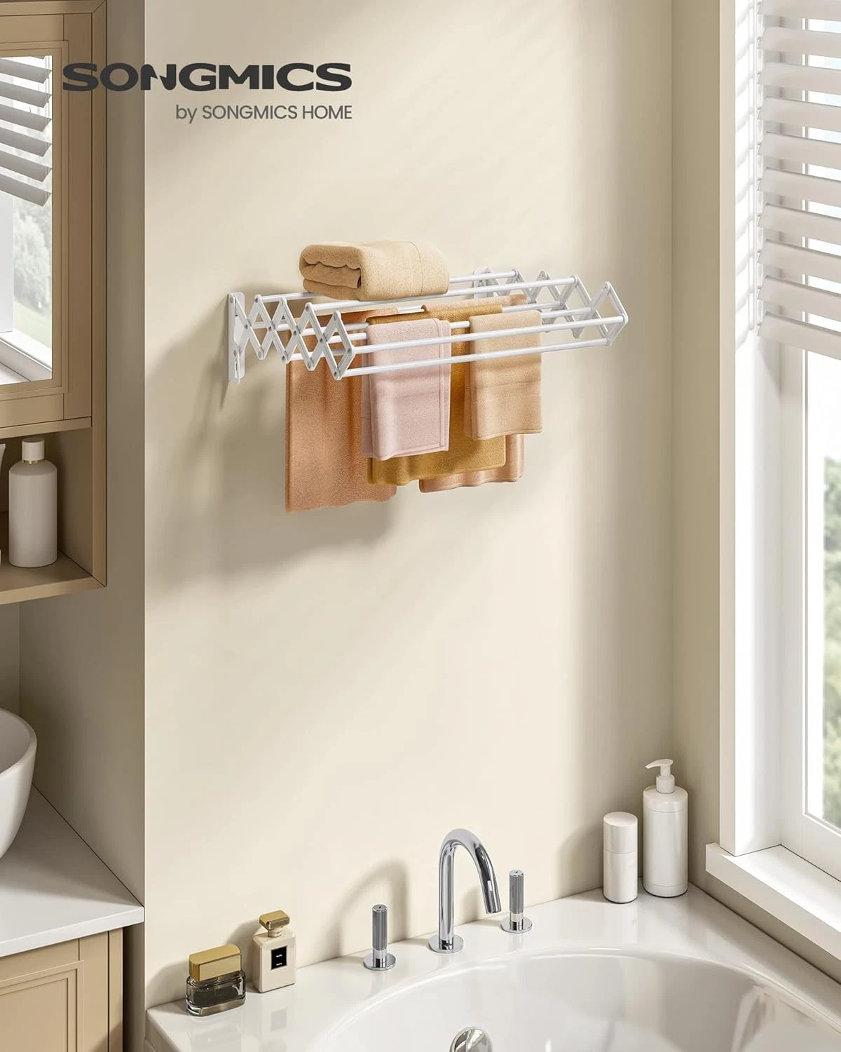 SONGMICS Wall-Mounted Accordion Drying Rack - Thumbnail 4