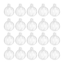20Pcs Clear Fillable Balls Ornament 0.79 Inch Hanging Plastic Balls 