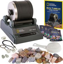 National Geographic Rock Tumbler Kit   Hobby Edition Includes Rough Gemstones, a