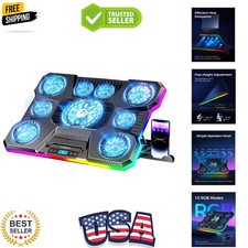 Laptop Cooling Pad, RGB Lights Laptop Cooler 9 Fans for 15.6-19.3 Inch Laptop...