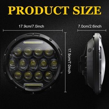 1Pcs 7 Inch Car LED Headlight Super Bright DRL For Cars Motorcycles RKMO