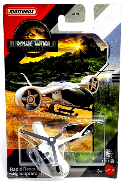 Mattel Matchbox Jurassic World Rebirth Cars Auto Rapid Rescue Copter-image