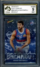 2025 Select AFL Footy Stars BREAKOUT Marcus Bontempelli Graded CGA 9 Bulldogs
