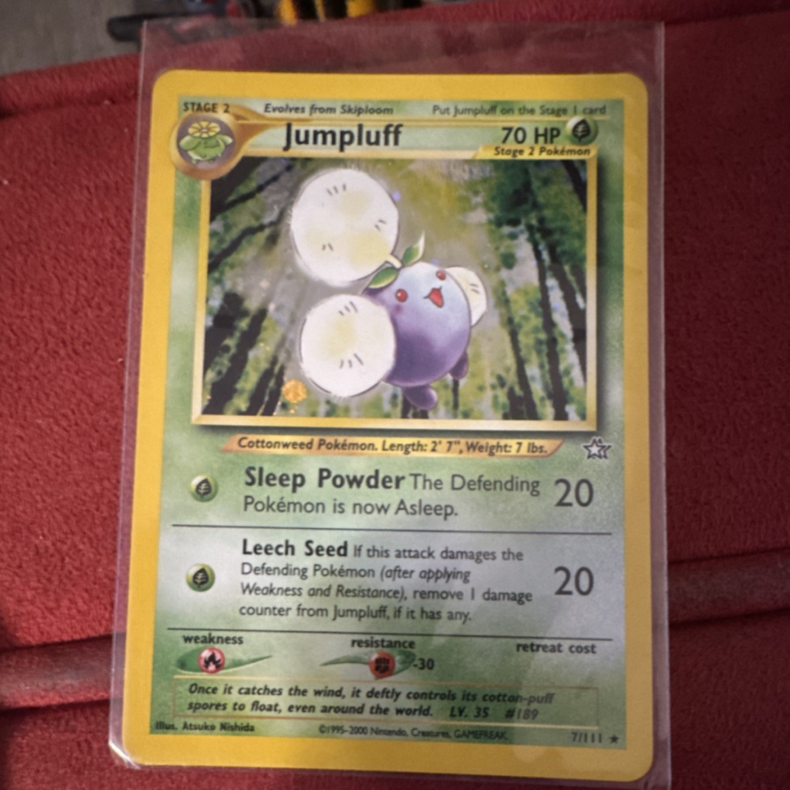 Nintendo Pokémon Jumpluff Neo Genesis 1st Edition Holofoil Rare Card 7/111