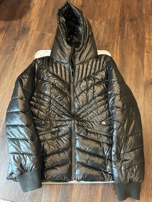 Kenneth Cole Reaction Women's Size XL Black Chevron Down Blend Puffer Jacket