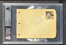 George Reeves Signed Autograph 4.5x6 Album Page Beckett BAS Encapsulated
