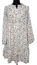 Frye & Co. Women’s Salt Breeze Midi Dress Boho Camo Button Up Ruffles Size L