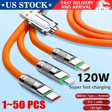 3in1 Fast Charging Cable Cell Phone Charger Cord For iPhone Type C Micro USB lot
