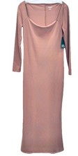 Wild Fable Women's Long Sleeve Taupe ButterBliss Maxi Bodycon Dress Size M NWT