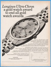Orologio Longines Wittnauer Ultra Chron 1968 oro foto orologio da polso stampa fotografica annuncio
