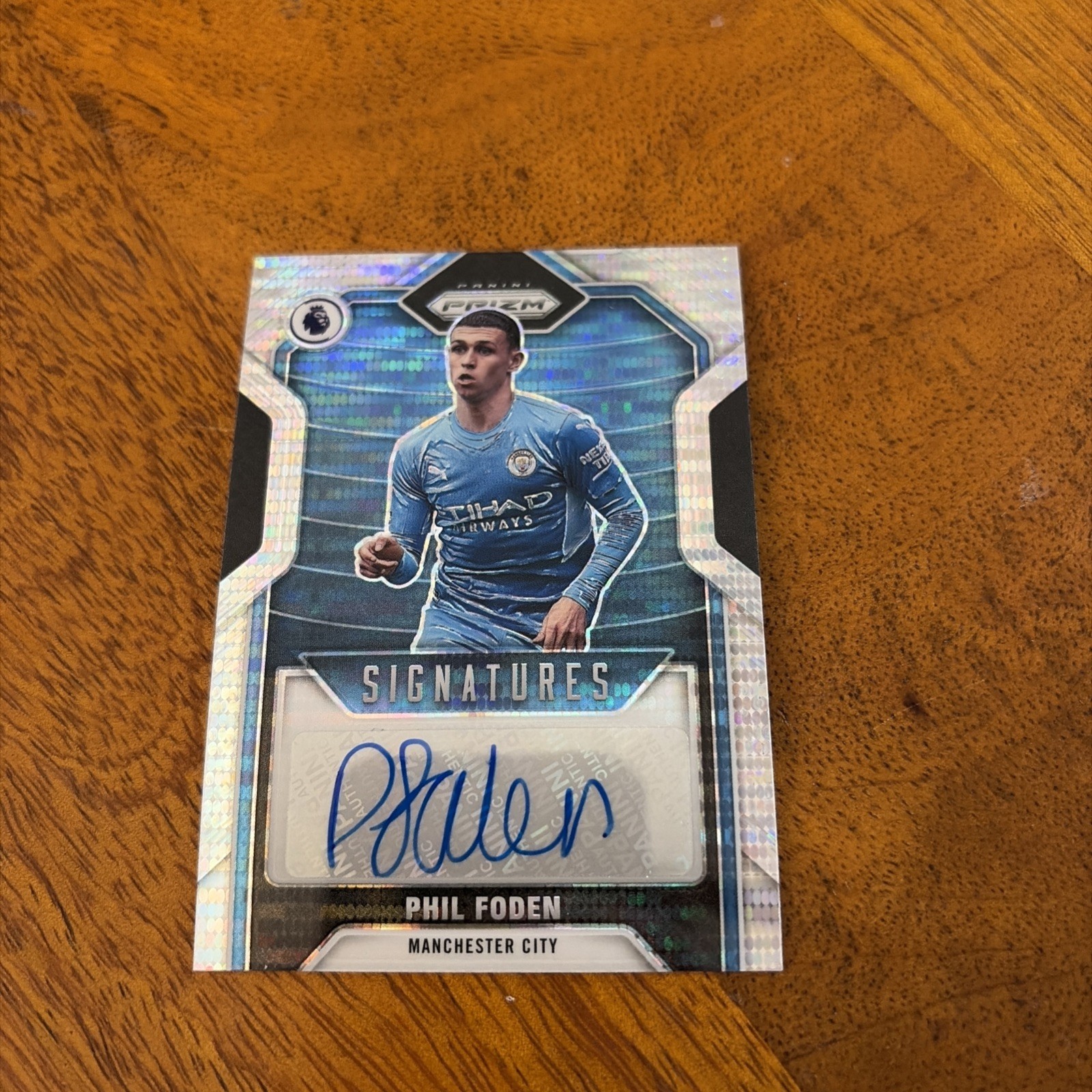 2021-22 Panini Prizm Premier League Phil Foden Disco Signatures Auto #S-PF