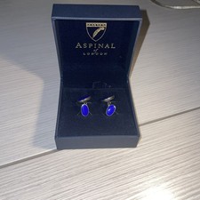 Image of Navy Blue, Silver Lined Arsenal Of London Cufflinks