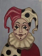 9x12'' Original acrylic painting, gothic artwork, alternative home decor