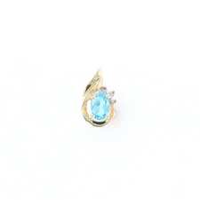 Pear Blue Topaz Diamond Pendant GVM8249