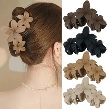 4PCS Large Flower Hair Claw Clips Non-Slip Matte Strong Hold for Thick Hair