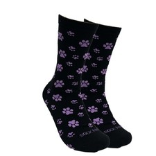 Purple Paw Print Dog Lover Socks from the Sock Panda Adult Medium 
