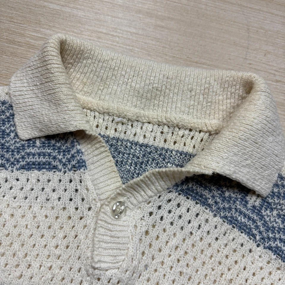 Camisa Polo Tejida Crochet Vintage Años 60 70 Paquete de Ratas Mobster Rockabilly XS Para Hombre’s Foto 3 de 4