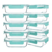 10 Pack 22 oz Glass Meal Prep Containers, Food Storage Containers with Lids, ...
