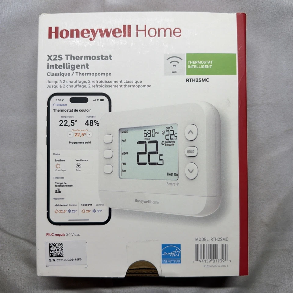 Honeywell Home RTH2SMC X2S Smart Thermostat WiFi 2H/2C C-Wire Req. New Sealed - Image 3 of 3