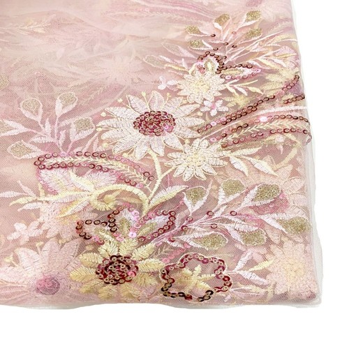 Sequin Embroidery Flower Lace Patch Elegant Fabric Stickers Handmade Projects - Picture 3 of 15