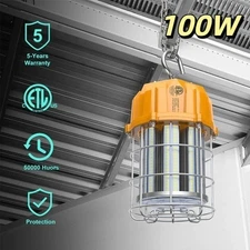 100W LED Temporary Work Light Construction Jobsite Garage Shop Lighting 14500LM