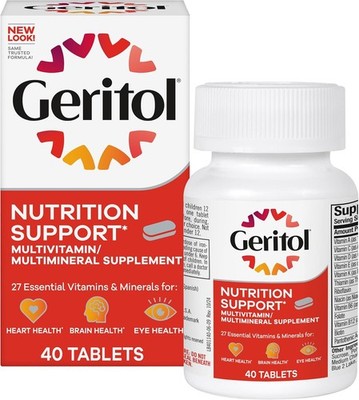 Geritol Nutrition Support Multivitamin Gluten-Free Supplement - 40 Tablets