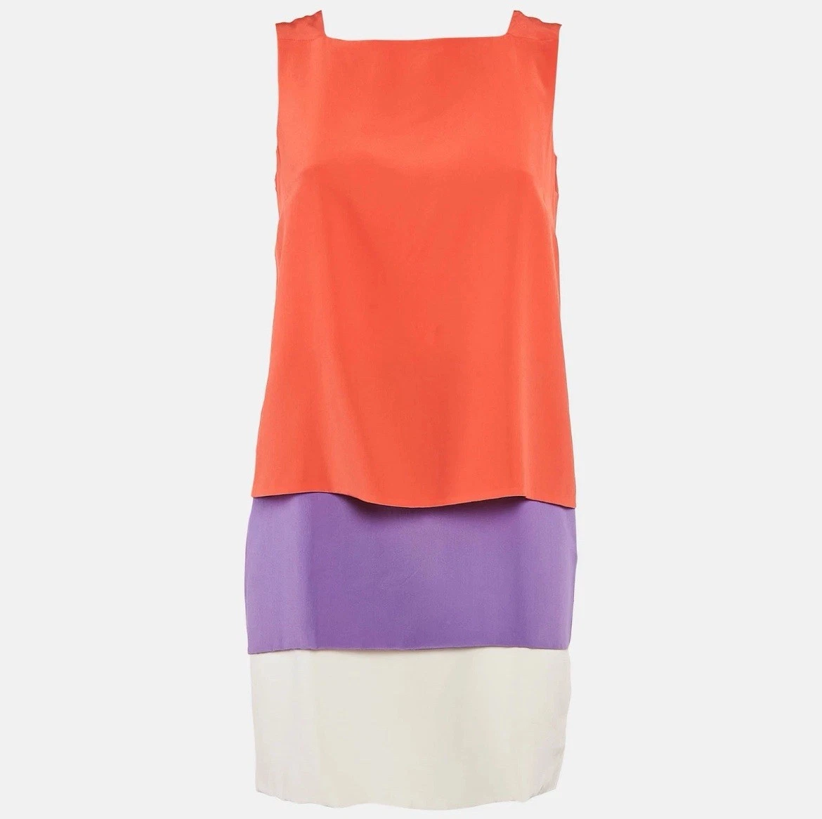 Gucci Mini Abito Senza Maniche a Strati in Seta Rosso Viola XL