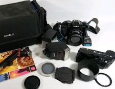 Minolta MAXXUM 9000 35mm Camera - Lens - Flash -Motor Drive -Cokin Filters - Bag