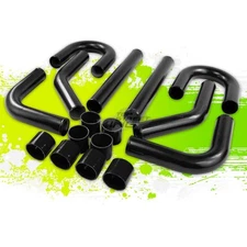 8PC 3"FULL ALUMINUM TURBO INTERCOOLER PERFORMANCE PIPING+U-PIPE+CLAMP KIT SILVER