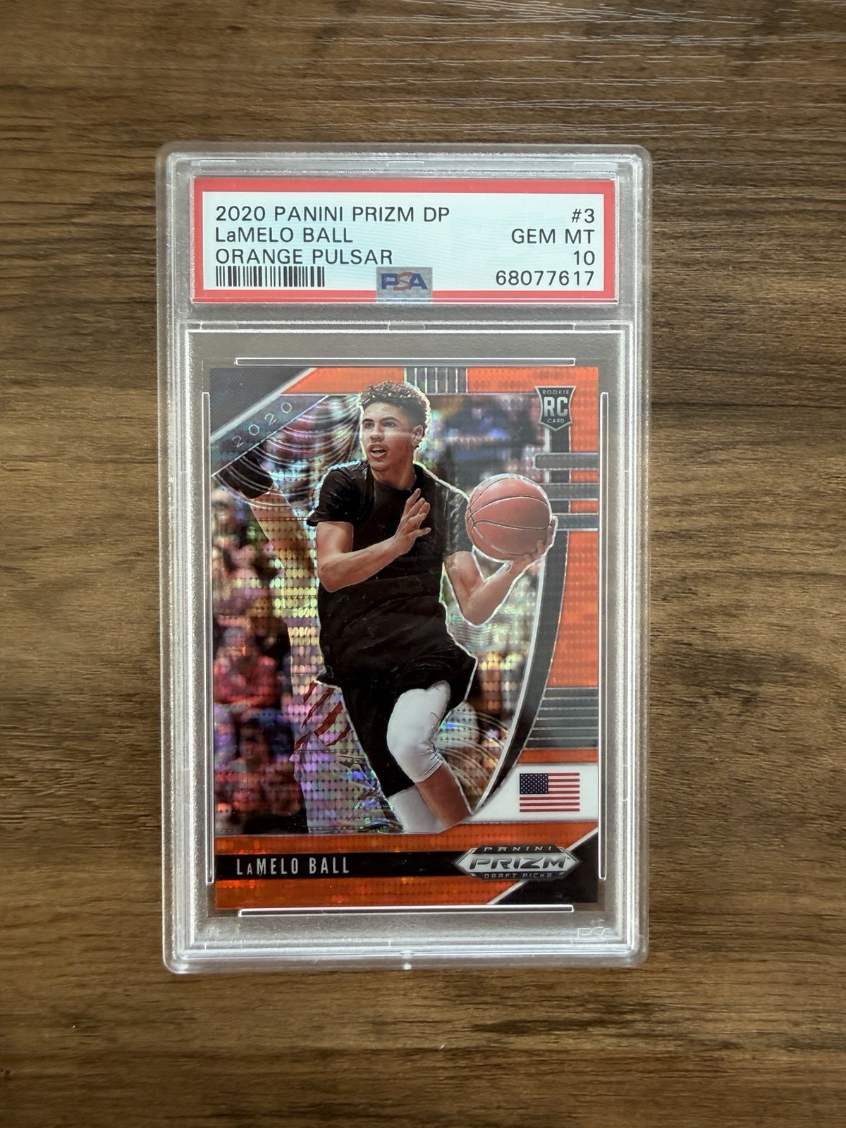 2020 Panini Prizm Draft Picks LaMelo Ball Rookie #3 Orange Pulsar /49 PSA 10